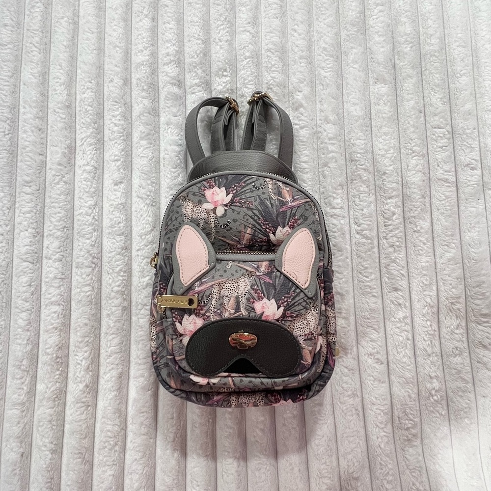 Dog Mini Backpack- Floral Leopard